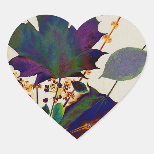 Najaarsbladeren in Royal Colors Hart Sticker (Voorkant)