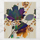 Najaarsbladeren in Royal Colors Wijn Etiket (Enkel label)