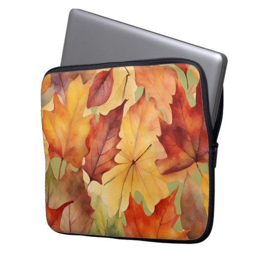 Najaarsbladeren Laptop Sleeve (Voorkant Links)