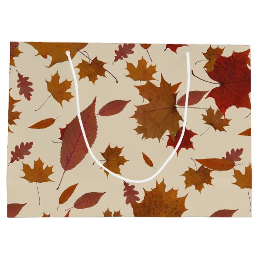 Najaarsbladeren met aangepaste kleuren en labels v groot cadeauzakje (Achterkant)