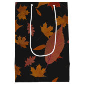 Najaarsbladeren met aangepaste kleuren en tekst medium cadeauzakje (Achterkant)