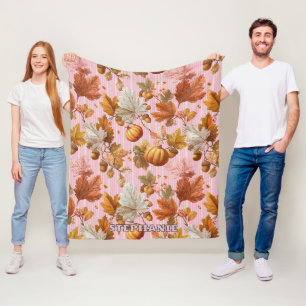 Najaarsbladeren & pompoenen Naadloos patroon Fleece Deken