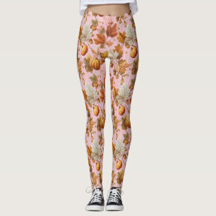 Najaarsbladeren & pompoenen Naadloos patroon Leggings
