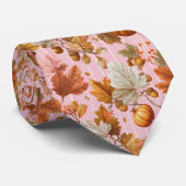 Najaarsbladeren & pompoenen Naadloos patroon Stropdas (Opgerold)