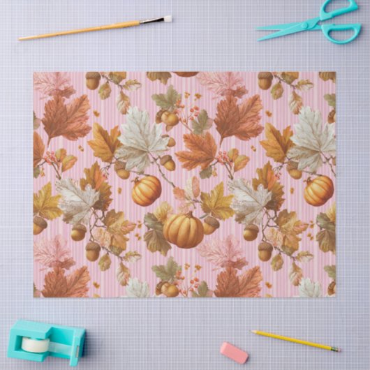 Najaarsbladeren & pompoenen Naadloos patroon Tissuepapier (Craft)