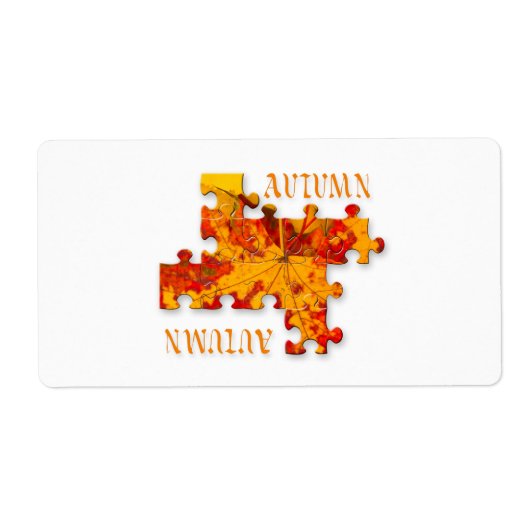 Najaarsbladeren puzzel etiket (Voorkant)