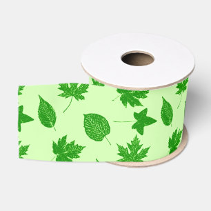 Najaarsbladeren - smaragdgroen en kalkgroen grosgrain lint
