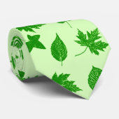 Najaarsbladeren - smaragdgroen en kalkgroen stropdas (Opgerold)