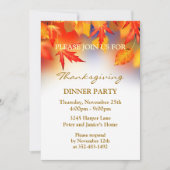 Najaarsbladeren Thanksgiving Partij Uitnodiging (Voorkant)