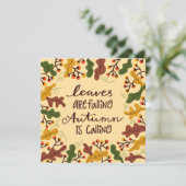 Najaarsbladeren vallen Kaart van de Groet af (Staand voorkant)