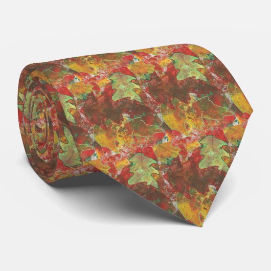 Najaarsbladeren van de eik Abstracte Stropdassen (Opgerold)