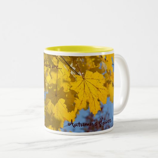 Najaarsbladeren van TDGallery Tweekleurige Koffiemok (Voorkant rechts)