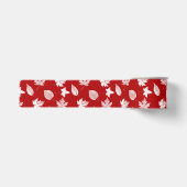 Najaarsbladeren - wit en donkerrood grosgrain lint (Voorkant)