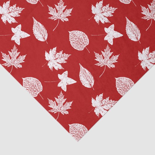 Najaarsbladeren - wit en donkerrood tissuepapier (Detail)