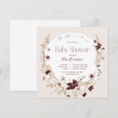 Najaarsbloem Baby shower Uitnodiging (Voorkant / Achterkant)