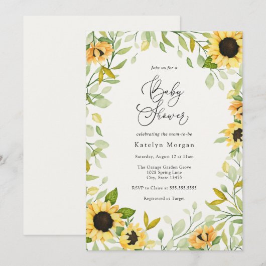 Najaarsbloem en Baby shower van Griekenland Kaart (Voorkant / Achterkant)