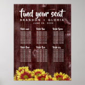 Najaarsbloemen op het Rustic Wooden Fence Wedding Poster (Voorkant)