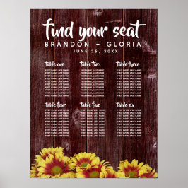 Najaarsbloemen op het Rustic Wooden Fence Wedding Poster