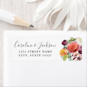 Najaarsbloemen retourneren adreslabels etiket (Insitu)