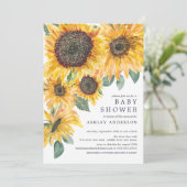 Najaarsbloemen Waterverf Zonnebloemen Baby shower Kaart (Staand voorkant)