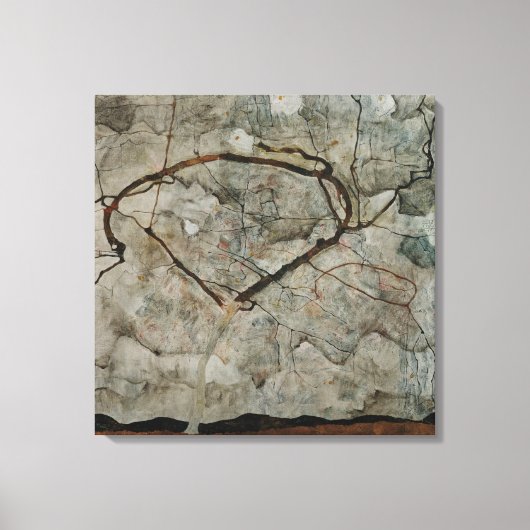 Najaarsbomen in de beweging van Egon Schiele Canvas Afdruk (Voorkant)