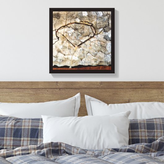 Najaarsbomen in de beweging van Egon Schiele Canvas Afdruk (Insitu (Slaapkamer))