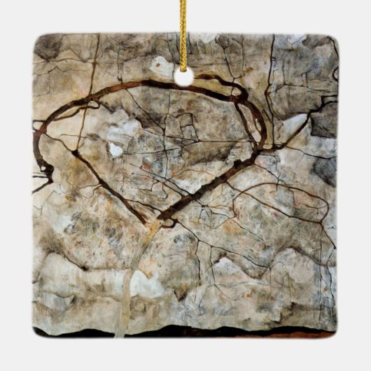 Najaarsbomen in de beweging van Egon Schiele Keramisch Ornament (Achterkant)