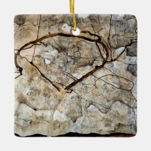 Najaarsbomen in de beweging van Egon Schiele Keramisch Ornament (Voorkant)