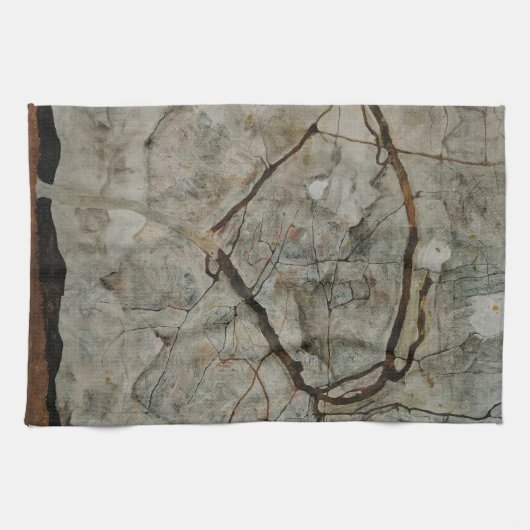 Najaarsbomen in de beweging van Egon Schiele Theedoek (Horizontaal)