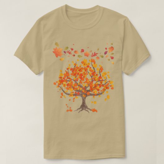 Najaarsbomen verlaten Natuur Forest Herfst Premium T-shirt (Design voorkant)