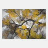 Najaarsboom Geel Grijs Leidt Sky Inpakpapier Vel (Voorkant 3)