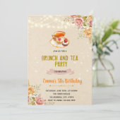 Najaarsbrunch en theeuitnodiging bedankkaart (Staand voorkant)