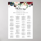 Najaarscalligrafie Alfabetische zitplaats Poster (Voorkant)