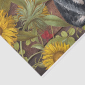 Najaarscat en zonnebloemen op Herfst van Barn Wood Tissuepapier (Detail)