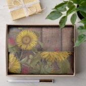 Najaarscat en zonnebloemen op Herfst van Barn Wood Tissuepapier (Geschenk)