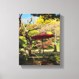 Najaarscène in Japanse tuin Canvas Afdruk