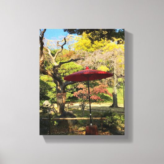 Najaarscène in Japanse tuin Canvas Afdruk (Voorkant)