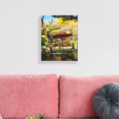 Najaarscène in Japanse tuin Canvas Afdruk (Insitu (Woonkamer))