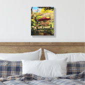Najaarscène in Japanse tuin Canvas Afdruk (Insitu (Slaapkamer))