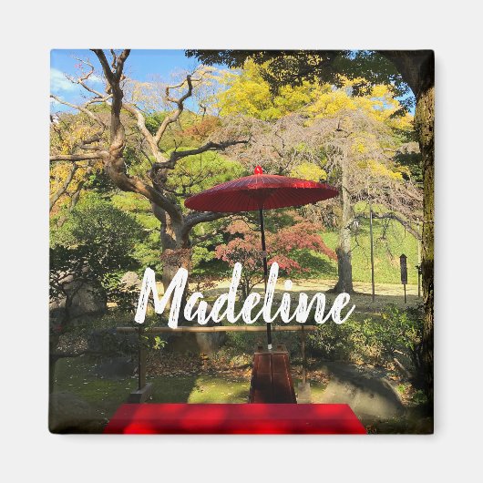 Najaarscène in Japanse tuin Magneet (Voorkant)