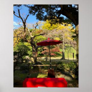 Najaarscène in Japanse tuin Poster