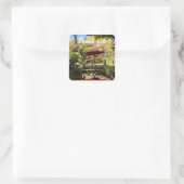 Najaarscène in Japanse tuin Vierkante Sticker (Tas)