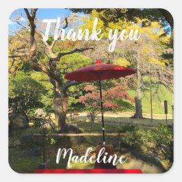 Najaarscène in Japanse tuin Vierkante Sticker