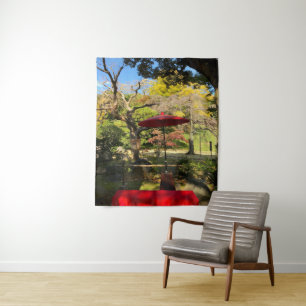 Najaarscène in Japanse tuin Wandkleed