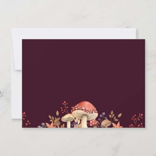 Najaarschampignons, Planten en bladeren, gevlekt Save The Date (Achterkant)