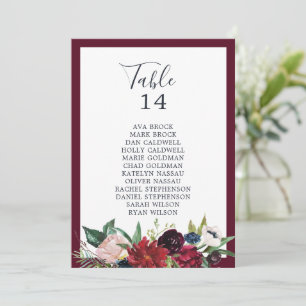 Najaarscurve Garden Burgundy Table Number (aantal