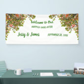 Najaarsdag Herfst Foliage Green Leaves Wedding Par Spandoek (Beurs)