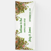 Najaarsdag Herfst Foliage Green Leaves Wedding Par Spandoek (Verticaal)