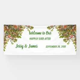 Najaarsdag Herfst Foliage Green Leaves Wedding Par Spandoek