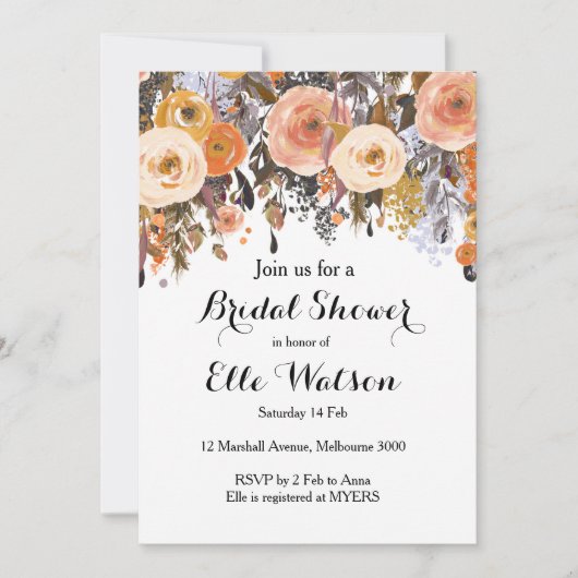 Najaarsdag Herfst in de Uitnodiging van de Bridal  (Voorkant)